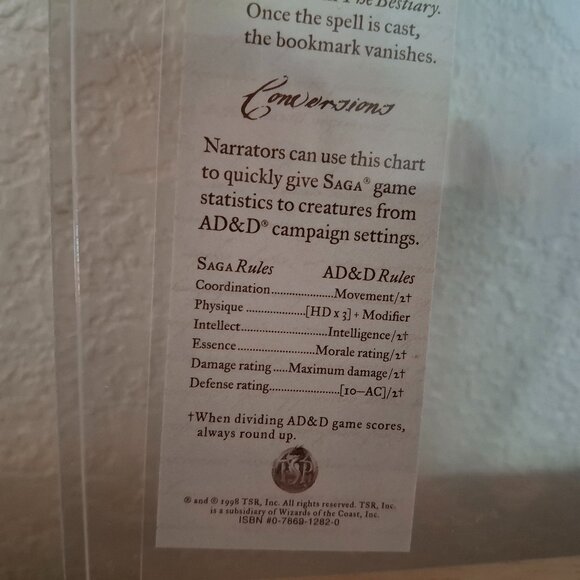 1998 Dragonlance Very Rare TSR Gold Promo Bookmark! - Picture 4 of 6